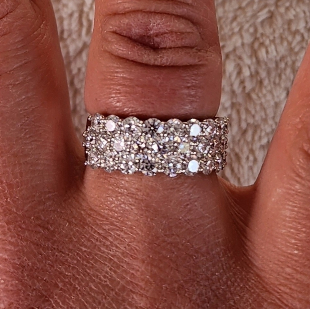 New Certified 2.8 ctw. Brilliant Cut Diamond Moissanite women's ring size 8 - Picture 7 of 13